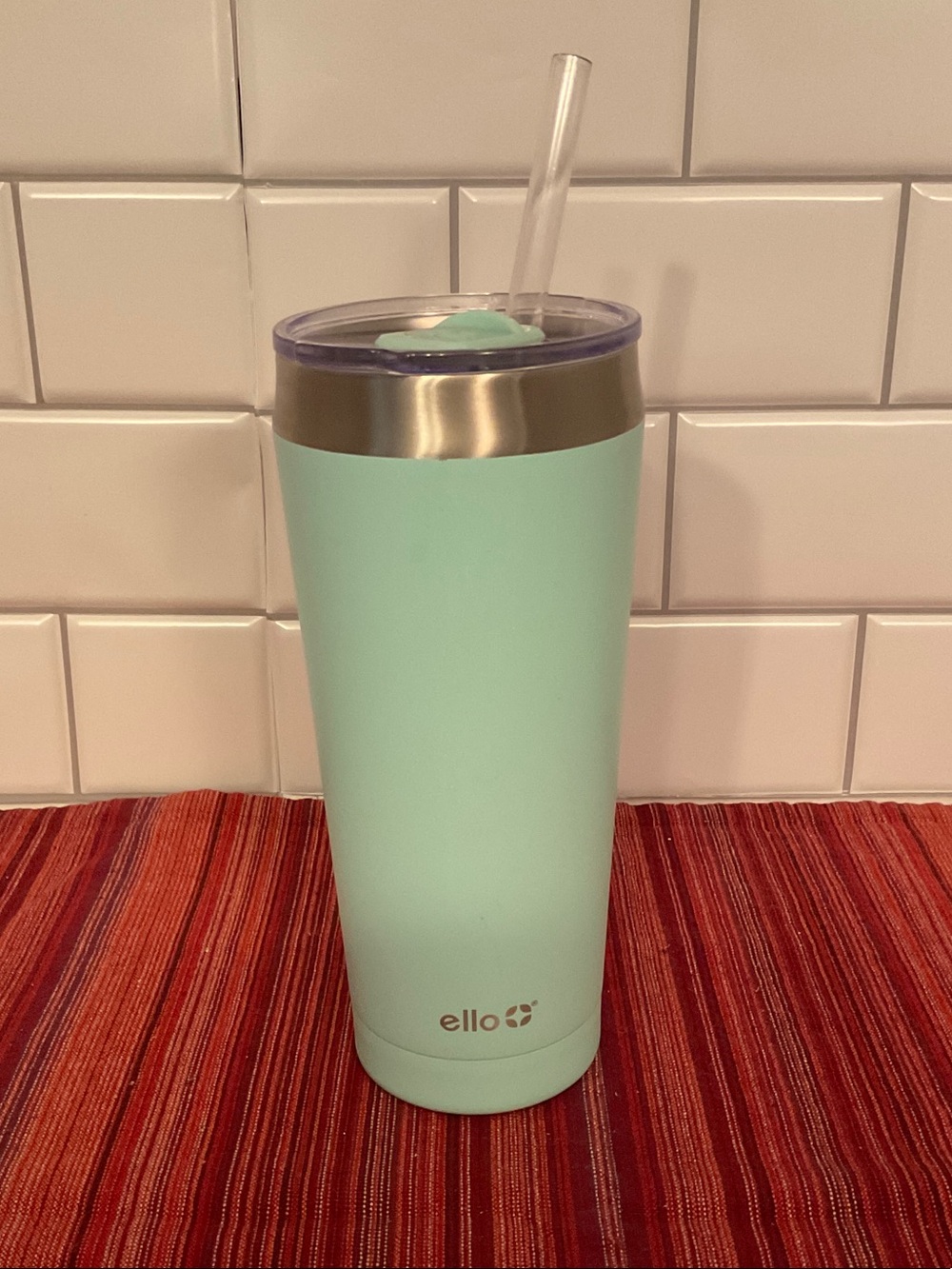 Ello 24 Oz Mint Stainless Steel Travel Tumbler Straw Lid With Stopper